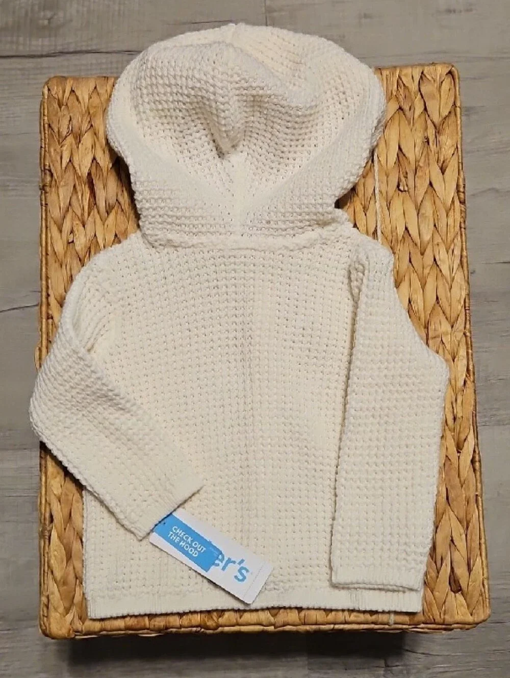 Carter's Cream Hooded Knit Cardigan with Bear Ears